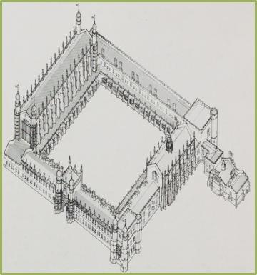 proposed buildings for cardinal college drawn by daphne hart for howard colvins unbuilt oxford
